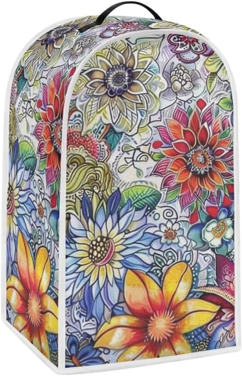 Boho Floral Blender Dust Cover, Anti Fingerprint Polyester Stand Mixer or Coffee Maker Appliance Cover, Dust Proof Stain Resistant Blender Cover for Kitchen Appliance