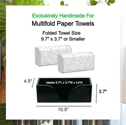 Kitchen Noble Countertop 9.7" 3.7" Multifold Paper Towel Dispenser Holder - Minimalist Design for Multifold, Trifold