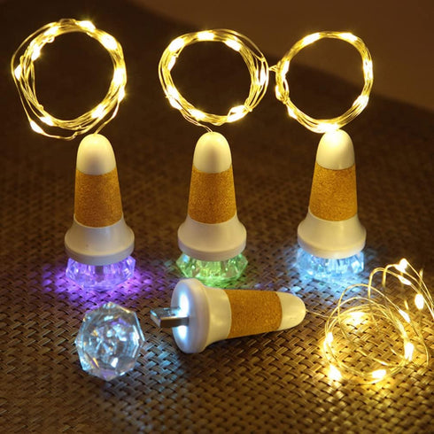 Uonlytech 2PCS Wine Bottle Cork Lights with String Lights, USB Rechargeable Bottle