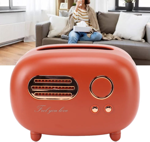Countertops TITA-DONG Vintage Tissue Box, Retro Radio Shape Tissue Cover Box, Facial Tissue Holder Multifunctional