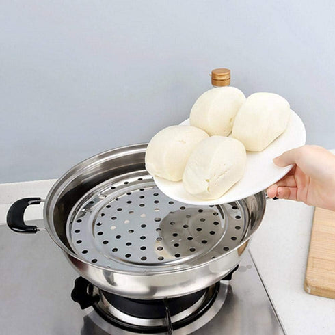 TOPINCN Stainless Steel Round Steamer - Silver (Large)