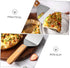 2Pcs Wooden Handle Pizza Shovel, Metal Spatula for Baking, Grilling, and Serving Pizza and Cake