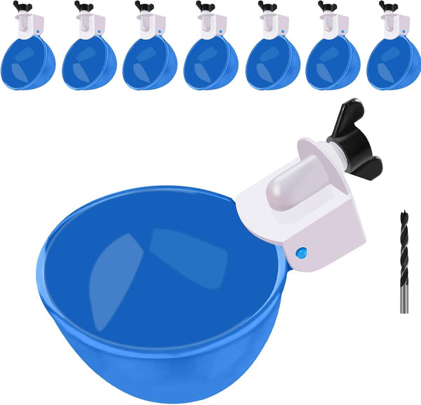 EOKOICA Chicken Waterer Cups, 8 Packs Blue Large Chicken Watering Cups, Automatic Chicken