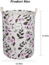 UUJOLY Collapsible Laundry Basket, Waterproof Round Cotton Linen Hamper - 19.7x15.7 inches, Purple