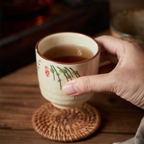 6 6 Oz Pieces Japanese Tea Cups, Ceramic Coffee Cup with Good Heat Retention, No Handle Teacup Matcha Mug for Latte