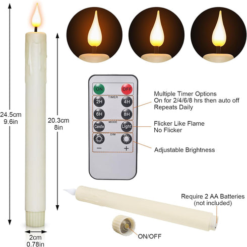 Set 2 Yollzey Candle Holder Wall Sconces of with Battery Operated Candles and Remote Control, Wall Sconces Home Decor