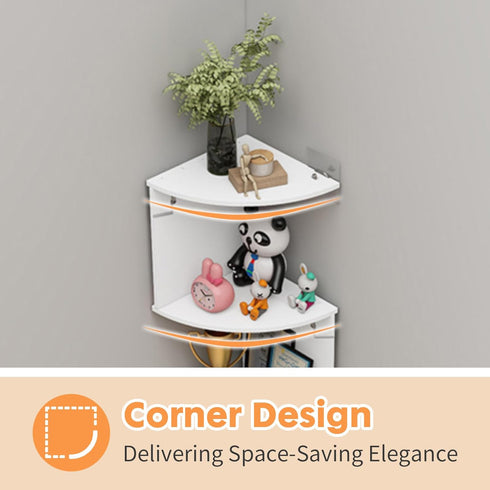 5 7.87 7.87 33.46 INCHES ShellKingdom Corner Shelf Wall Mount, Tier Corner Bookshelf, Floating Display Shelves