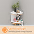 5 7.87 7.87 33.46 INCHES ShellKingdom Corner Shelf Wall Mount, Tier Corner Bookshelf, Floating Display Shelves