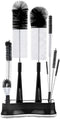 ALINK 8 Pack Black Bottle Brush Cleaning Set - Long Handle Bottle Cleaner with Holder for Narrow Neck Bottles