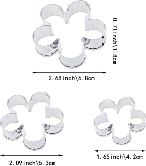 6 PACK Flower Shaped Cookie Cutters Stainless Steel Small Biscuit Cutters Rose Petals Fondant Cutters Mousse Mold for Holiday Birthday Party Pastry Biscuit Baking Clay DIY Molds by Capiant