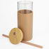 Tronco 20 oz Glass Tumbler with Lid & Straw - Iced Coffee & Smoothie Cup with Silicone Sleeve | BPA-Free, Amber