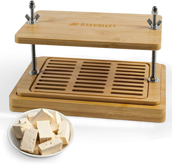 ryevalley Bamboo Tofu Press by Vegan Bamboo Tofu Press for Fast Water Removal