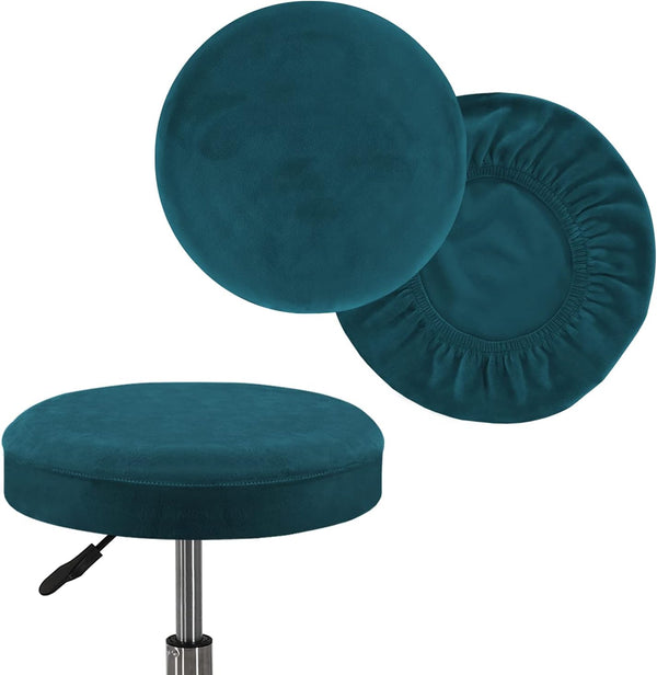 GAMUKAI 2 Pack Round Bar Stool Covers Stretchable Round Vanity Stool Cover, Fits