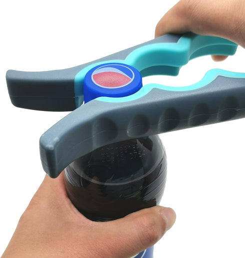 Otstar Jar Opener, Bottle and Can Opener for Weak Hands, Seniors with Arthritis, Blue and Grey