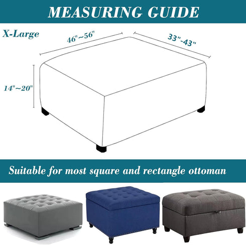 HFCNMY Ottoman Cover Square,Stretch Velvet Square Ottoman Cover Slipcover Washable with Elastic Bottom for Living Room