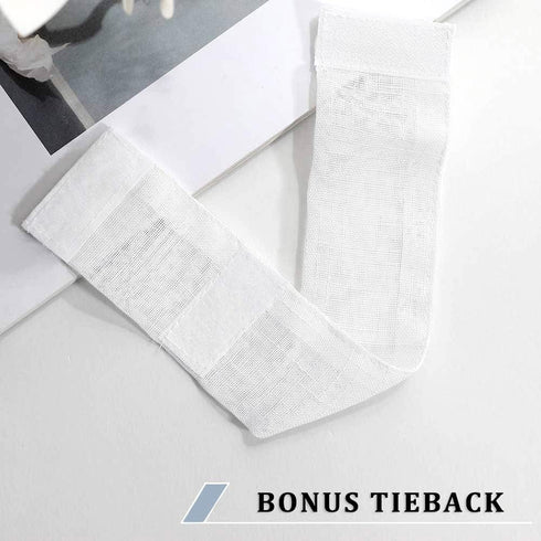 MIULEE 2 Pieces White Semi Sheer Curtains for Front French Door, W 25 x L 40 Inches