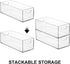 Frcctre 2 Pack Clear Acrylic DVD/CD Storage Box, Stackable Holder Case with Handles for DVDs, CDs, Video Games