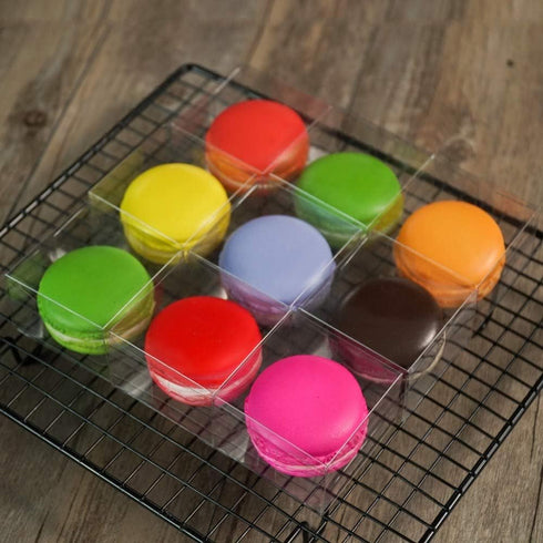 RomanticBaking 50pcs Clear Macaron Box for Chocolate Covered Ore Cookies, 2.17"×2.17"×1.38", Wedding Favors