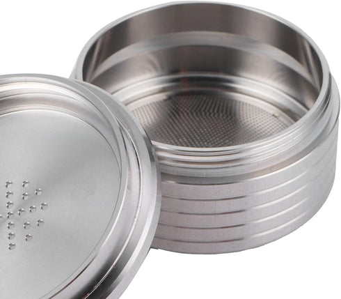Reusable Coffee Capsule Pod with Spoon Brush, Fits Multifunctional Stainless Steel Capsule for Q NDIQ7323 Coffee Maker