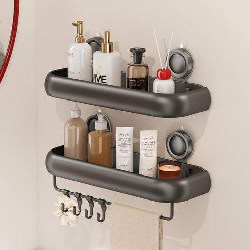 CICUFY Shower Caddy Suction Cup, 2 Pack No Drilling Corner Shower Shelves,