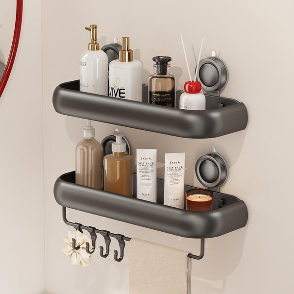 CICUFY Shower Caddy Suction Cup, 2 Pack No Drilling Corner Shower Shelves,