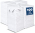TEAWOO Coral Velvet Washcloths Bulk -100 Pack, Highly Absorbent and Soft White Face