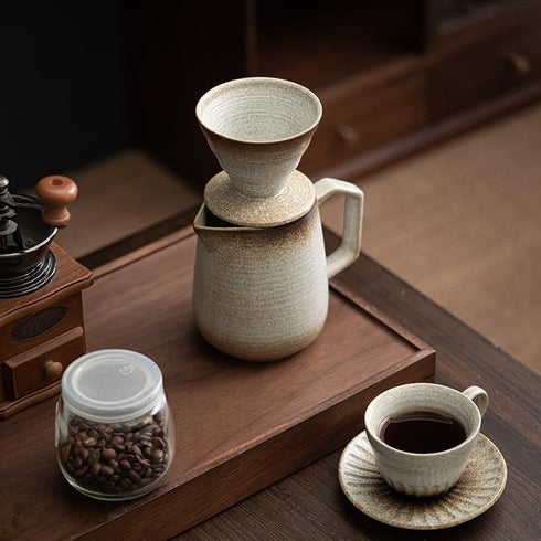Pour Over Coffee Maker, Ceramic with 100 pcs V60 Paper Filter, 20oz/600ml Dripper in Retro Gold