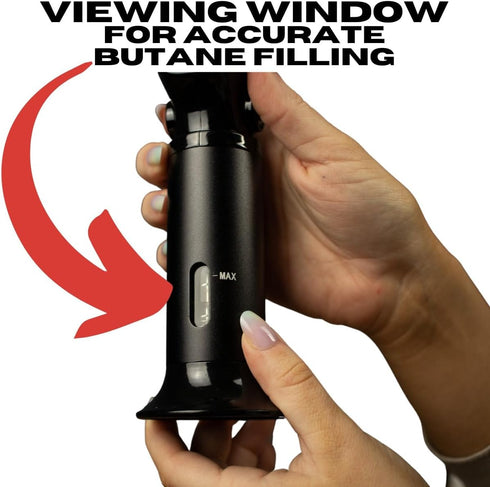 Blow Butane Cooking Torch, Lighter with Safety Lock and Adjustable Flame for BBQ, Baking, DIY