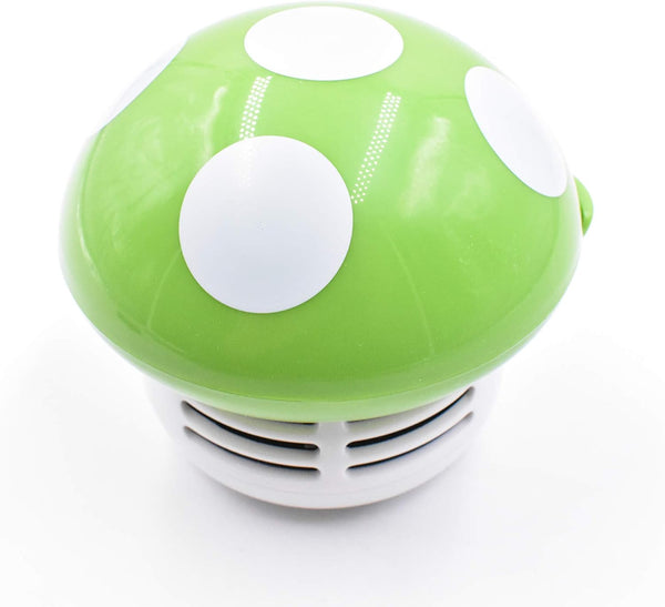 Art&Beauty Mini Cute Table Dust Vacuum Cleaner, Mushroom Shaped Portable Corner Desk Vacuum Cleaner (Green)