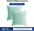 HWY 50 Aqua Green Velvet Throw Pillow Covers 20x20 Inch, Pack of 2 Soft Cozy Solid Decorative Cushion Cases for Couch