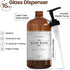 16 OZ Thick Amber Glass Soap Dispenser with Plastic Pump, 2 Pack, Hand and Dish Soap Dispenser Set with Labels