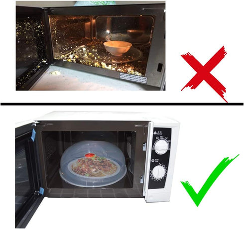 Large Microwave Cover for Food, Easy Grip Splatter Guard Lid with Steam Vent, BPA Free, 11.5 Inch, Dishwasher Safe