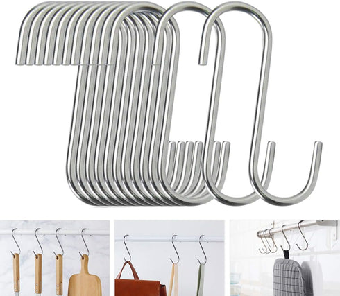 40 Pack S Hooks - Heavy Duty Stainless Steel for Hanging Pots, Pans, Plants, Towels