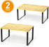 SpaceAid Cabinet Shelf Organizers, 2 Pack Kitchen Counter Rack Shelves Riser, Expandable Spice Rack (Black and Natural)