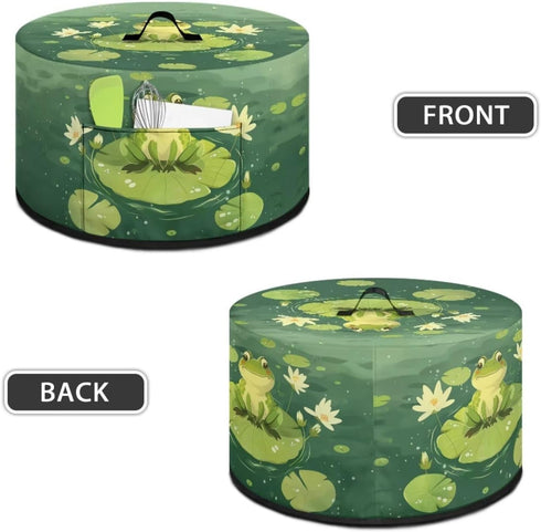 Green Dust Covers for Kitchen Appliances Frog Lotus Leaf Crock Pot Cover Slow Cooker Dust Cover Dustproof Kitchen Decor Assecories Protective Covers Washable Small Appliance Covers