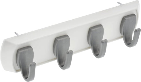 HIGH & MIGHTY 515305 Key Rail Organizer Hook Rail | Easy Tool-Free Installation | Holds up to 5lbs, Small, White &