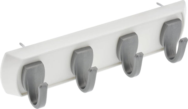 HIGH & MIGHTY 515305 Key Rail Organizer Hook Rail | Easy Tool-Free Installation | Holds up to 5lbs, Small, White &
