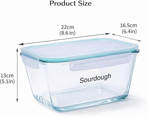 Mowhut 2.6L/88 oz Sourdough Starter Jar, Large Glass Jar with Airtight Lid, Sourdough Bread Baking Supplies, Sour Dough