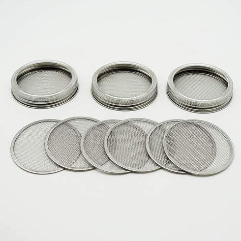 QurHapzy 12 Pack Lids,304 2.75 Inch Sprouting Stainless Steel Screen Filter Strainer Lid for Regular Mouth Mason