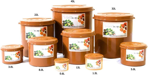 E-Jen Premium Kimchi, Sauerkraut Container Probiotic Fermentation with Inner Vacuum Lid - Round (0.4 gal/ 1.5L)