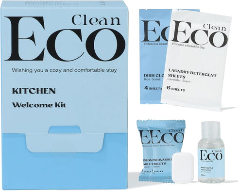 Kitchen Cleaning Welcome Kit, 4 Pcs Pre-load Dish cloth, 2 Dishwashing Blocks,