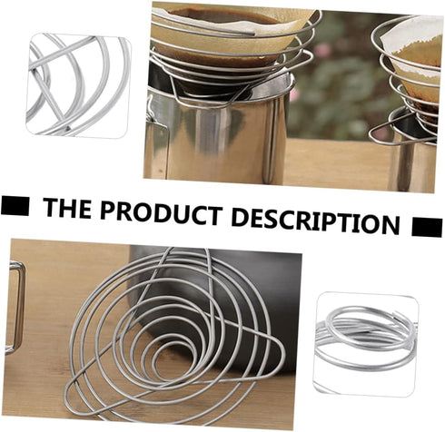 2pcs Folding Funnel Coffee Maker Stainless Steel Hand Drip Coffee Metal Strainer DIY Coffee Dripper Stand Folding Filter Coffee Cone Dripper Filter Holder Coffee Filter Rack Punch