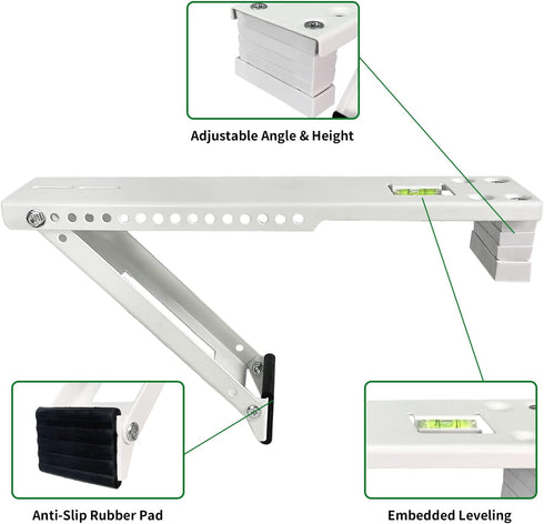 Window Air Conditioner Mounting Support Bracket, Universal Stand for 5,000 to 10,000 BTU Units, Supports Up to 85 lbs