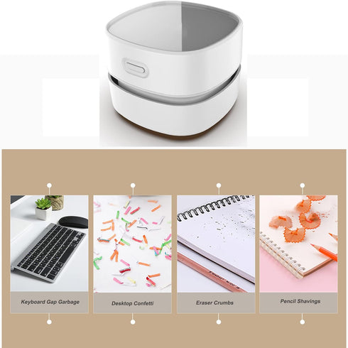 Upgrade Mini Desk Vacuum Cleaner, Rechargeable Cordless Table Dust Vacuum Cleaner, High Endurance Up to 180mins for