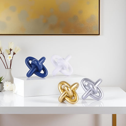 XMGZQ Gold Knot Decor for Coffee Table Book,Chain Link Living Room Decor Item for Bookshelf Entryway Nightstand TV