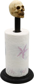 Rustic Wood Skull Paper Towel Holder Stand Up Paper Towel Holder, Easy One-Handed Tear Kitchen Paper Towel Dispenser
