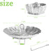 Steamer Basket Stainless Steel Vegetable Basket, Metal Handle Folding Silicone Feet Insert for Cooking Veggies