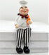 Set of 2 Home Kitchen Decor Chef Figurines Bread & Wine with Dangling Legs Shelf Sitters Figurine Statue for Kitchen Shelves, Cupboard, Countertop Display, Windowsill