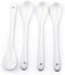 RSVP International Poached Egg Spoon, 4 Piece Set for Jam, Honey or Soft Boiled Eggs, 5.5" Length, White Porcelain