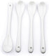 RSVP International Poached Egg Spoon, 4 Piece Set for Jam, Honey or Soft Boiled Eggs, 5.5" Length, White Porcelain